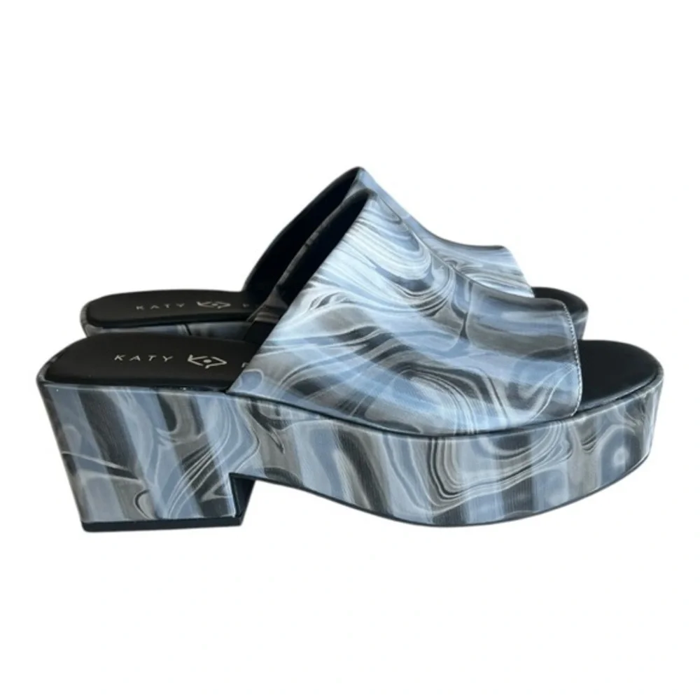 Katy Perry The Busy Bee Slide Women's Black and Gray Platform Shoes Size 8.5M